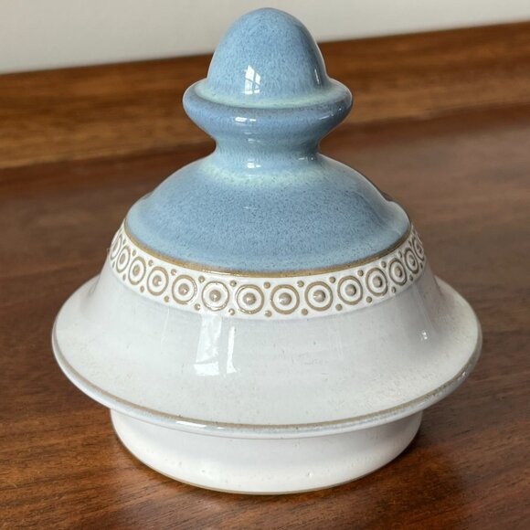 Denby Langley Castile Coffee Pot with Lid Stoneware Blue & White England Vintage - Picture 8 of 17